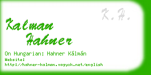 kalman hahner business card