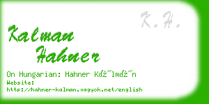 kalman hahner business card